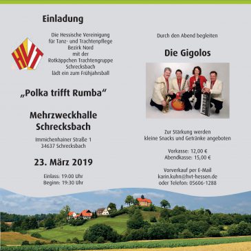 Trachtenball „Polka trifft Rumba“ Schrecksbach 23.03.2019