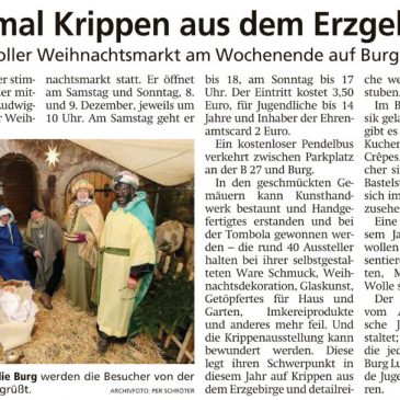 Presseartikel „Advent auf der Burg“ (HNA Witzenhäuser Allgemeine 4.12.2019 und Werra-Rundschau Eschwege 5.12.2019)